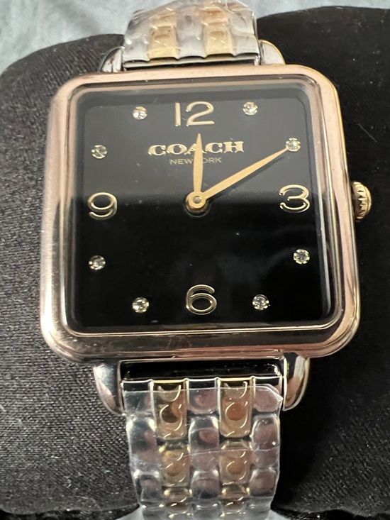 Coach Accessories - Coach Two-Tone Square Black Dial Bracelet Watch